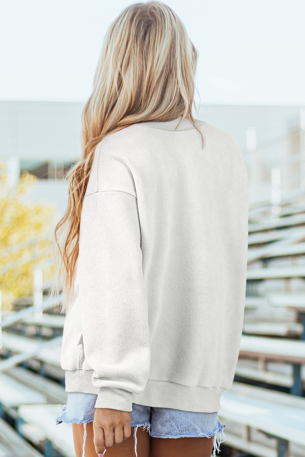 Racing Red Oversize Drop Shoulder Reversible Mock Neck Sweatshirt