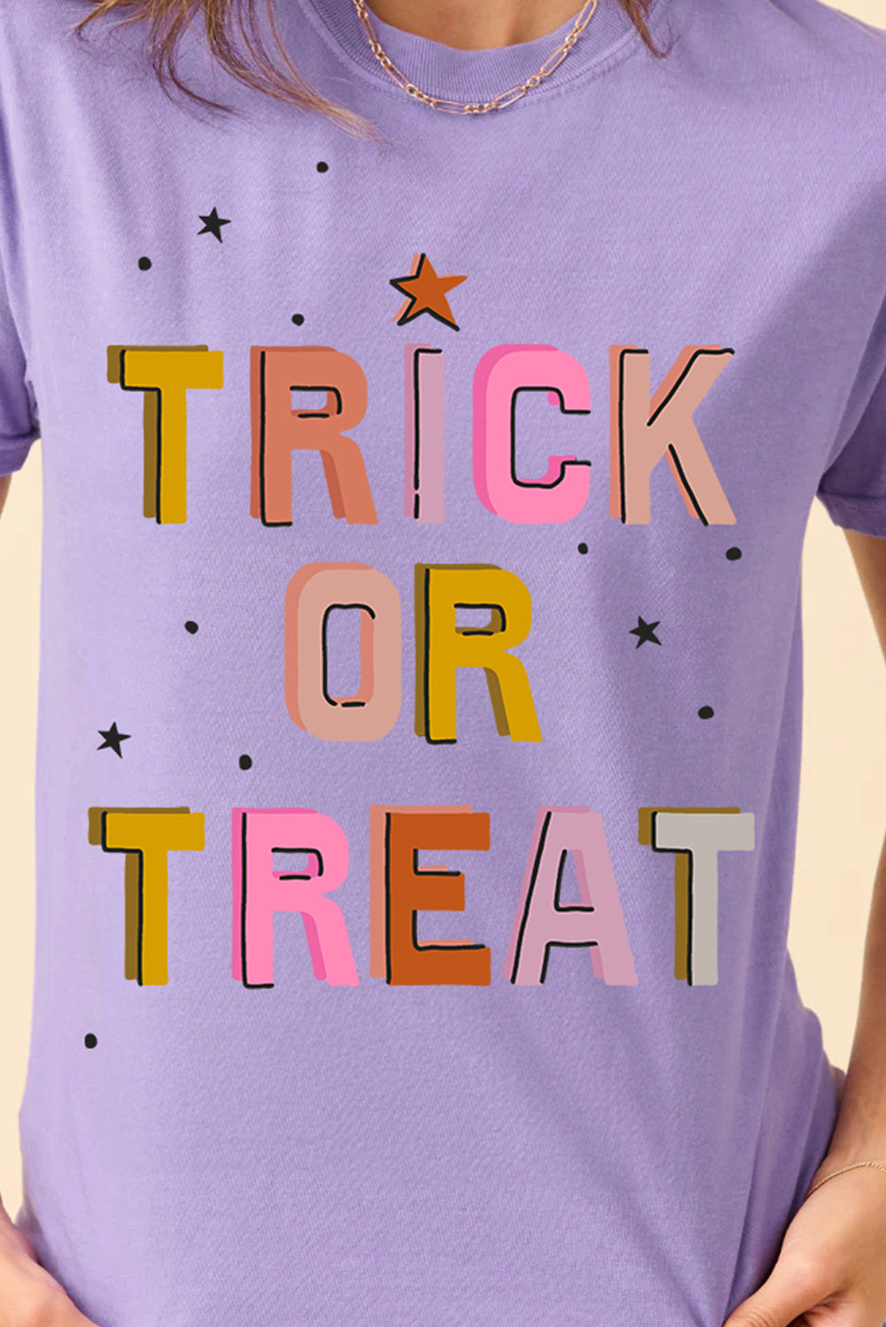 Wisteria TRICK OR TREAT Halloween Fashion Graphic T Shirt