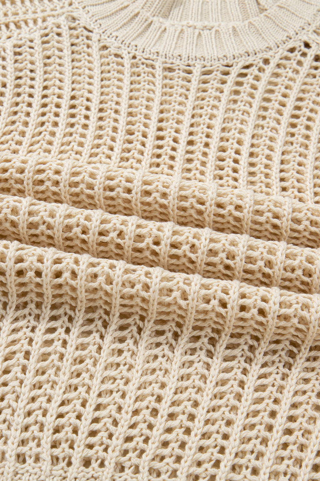 White Plus Size Open Knit Bow Tie Short Sleeve Sweater