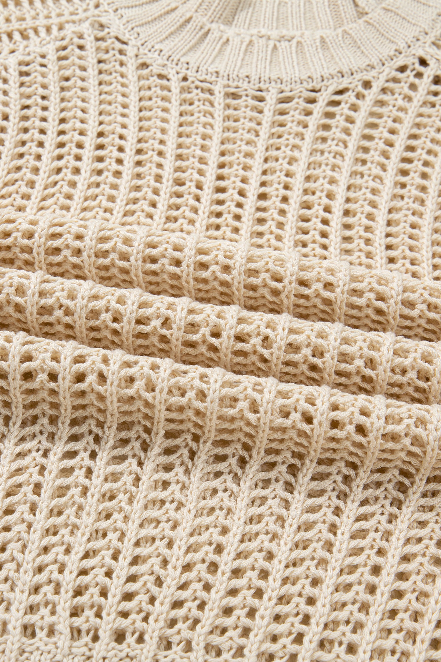 White Plus Size Open Knit Bow Tie Short Sleeve Sweater