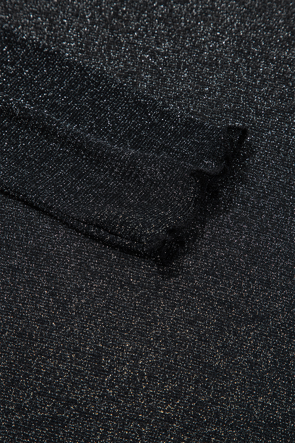 Black Metallic Glitter Mesh Long Sleeve Top