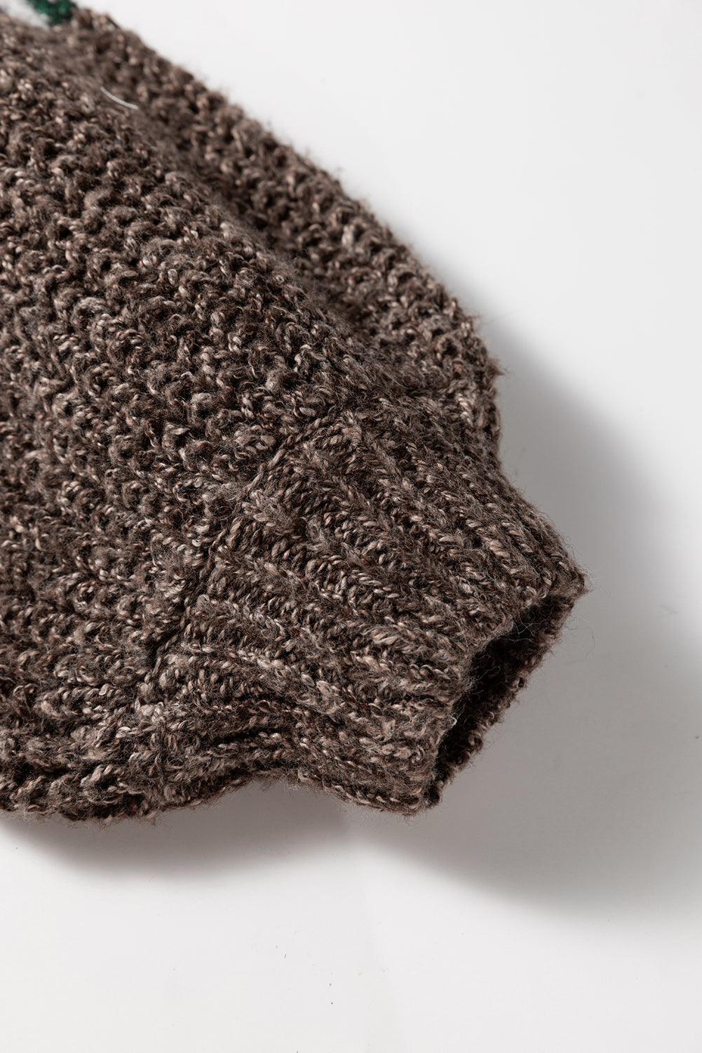 Purple Color Block Patchwork Knotted Back Loose Fit Sweater