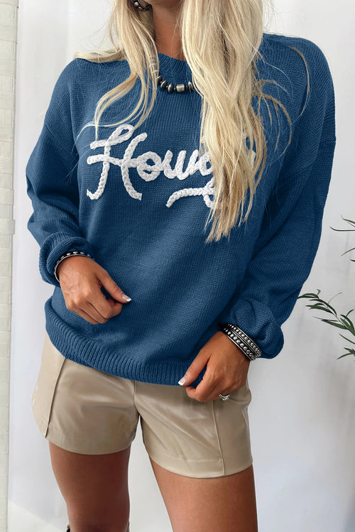 Pull brodé Dusk Blue Howdy