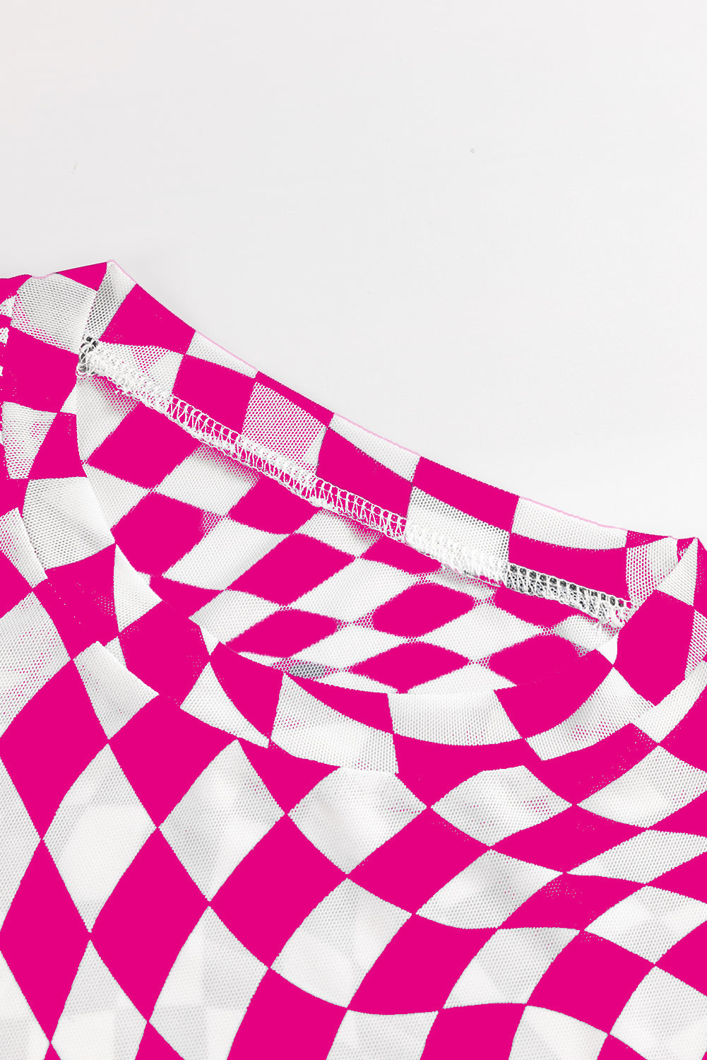 Haut à manches longues en maille à carreaux noirs