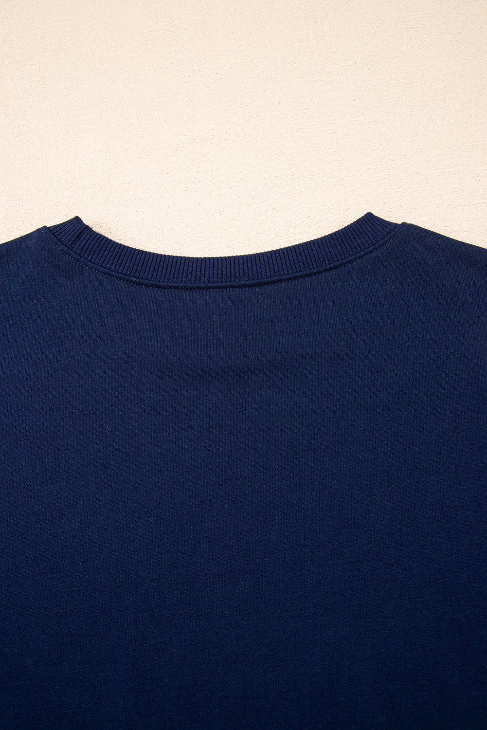 Navy Blue Varsity Stripe Detail Drop Shoulder Pullover Mini Skort Set