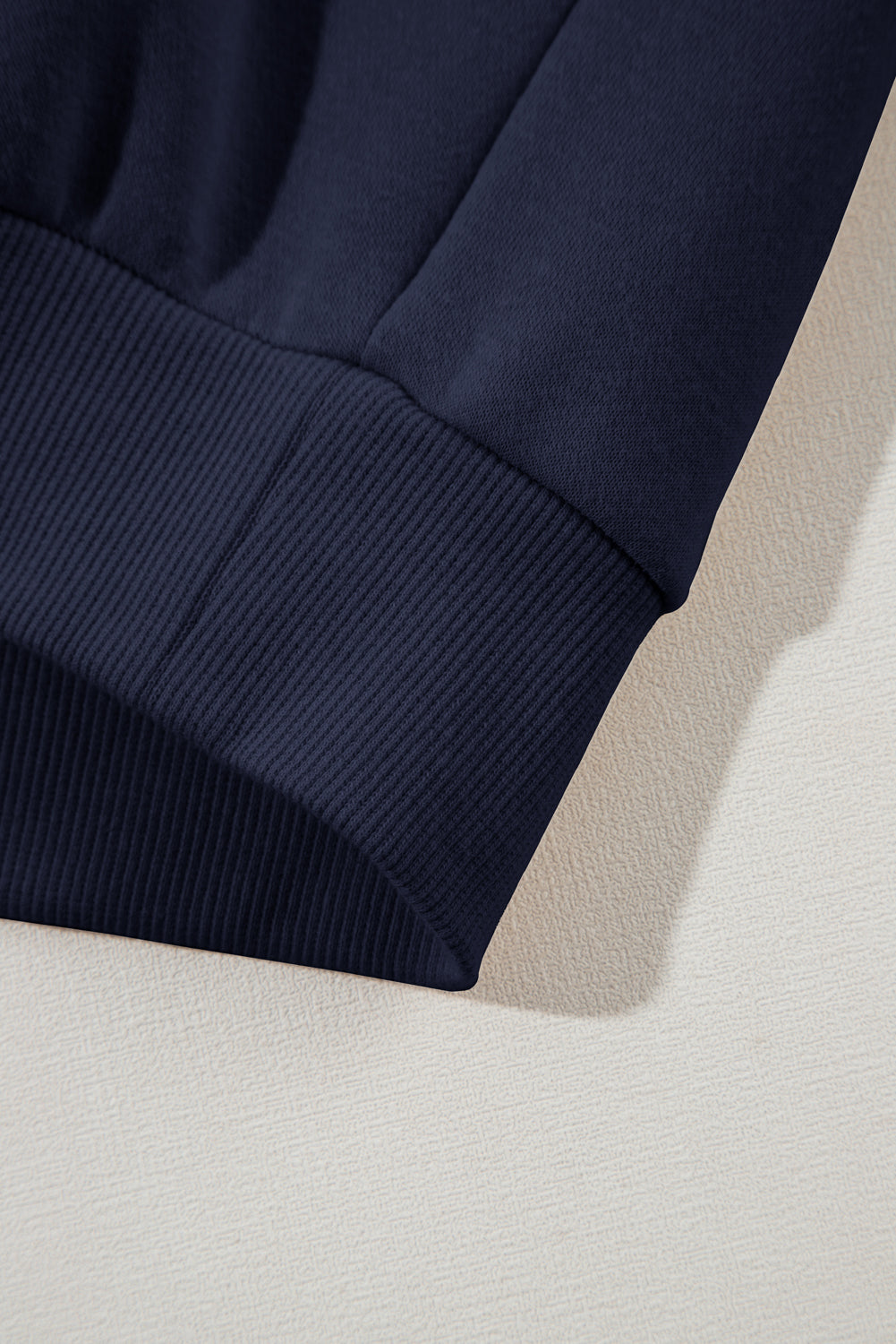 Navy Blue Solid Exposed Seams Hoodie and Joggers Activewear Set