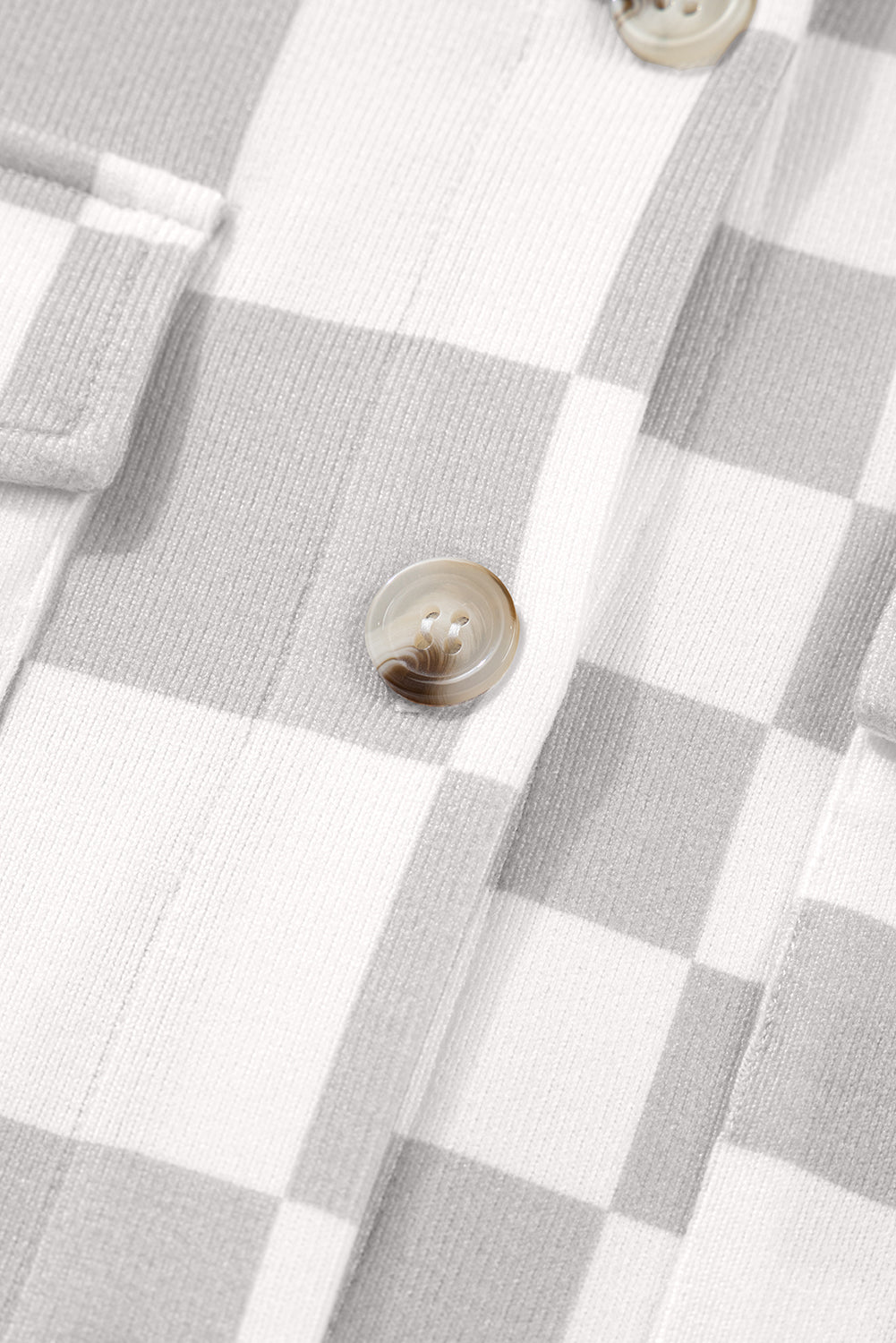 Veste décontractée boutonnée à carreaux kaki grande taille