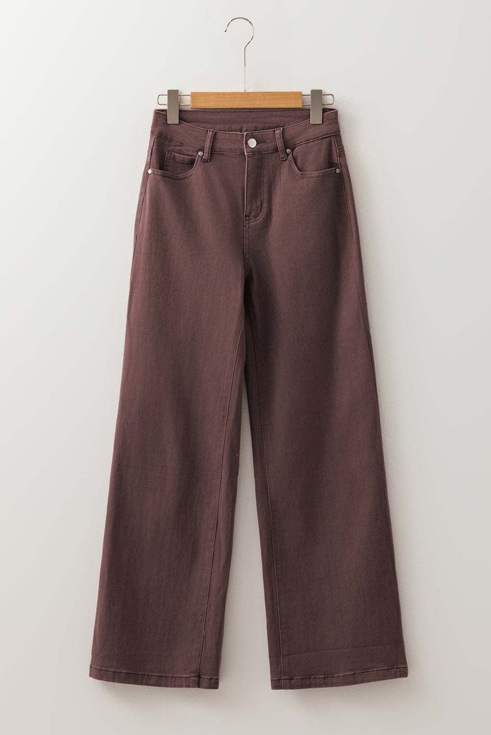 Red Dahlia Solid Color Loose Straight High Waist Jeans