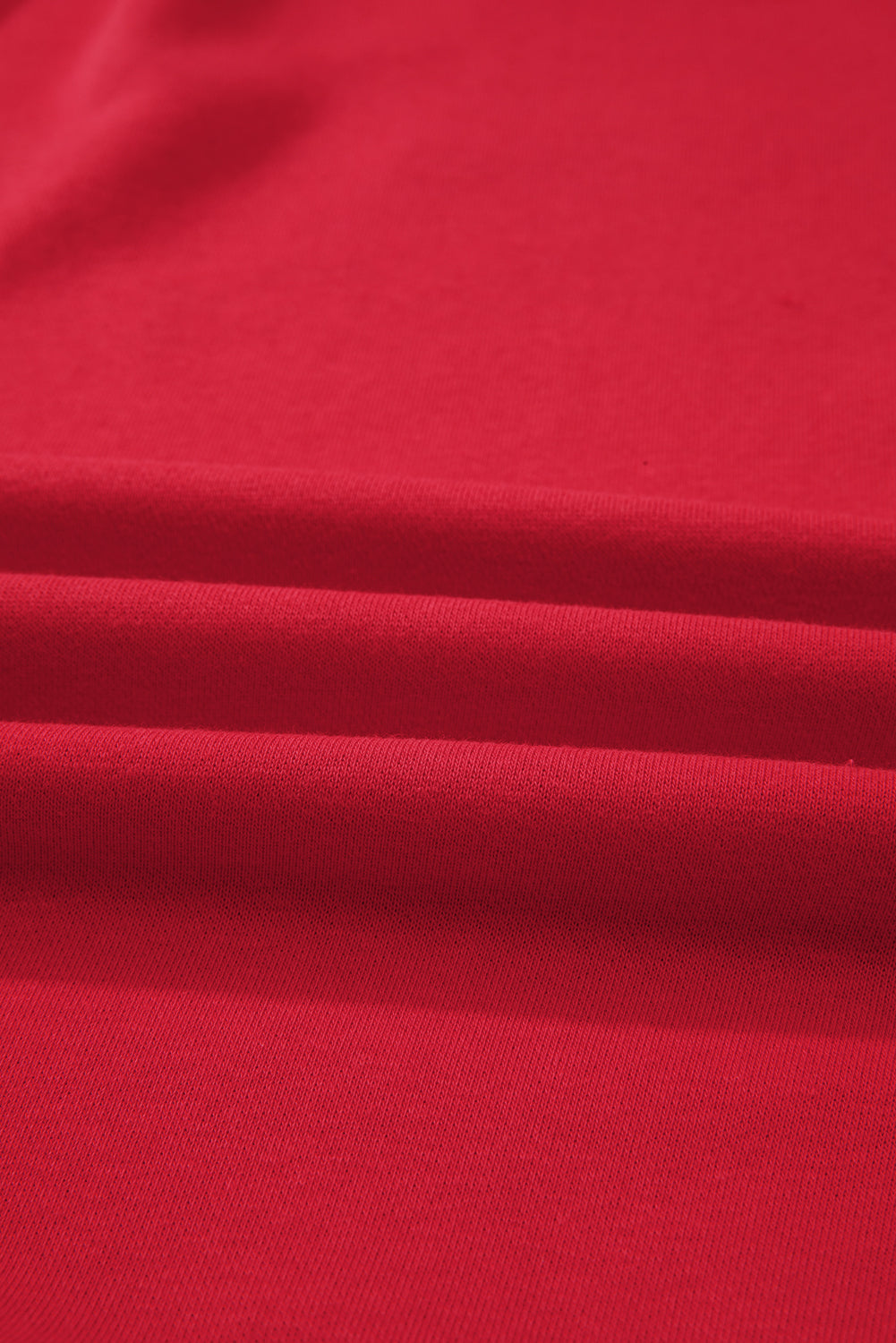 Sweat-shirt rouge course uni à col rond et épaules tombantes, grande taille