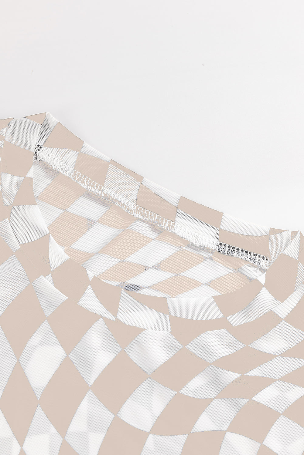 Haut à manches longues en maille à carreaux noirs