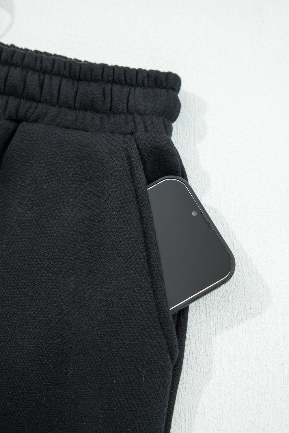 Pantalon d'hiver en polaire à cordon de serrage léopard noir