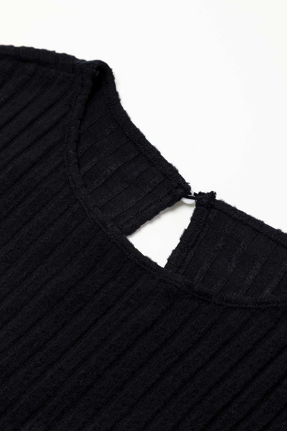 Mono de pierna ancha, manga corta y abertura en la cerradura de canalé en azul crepúsculo