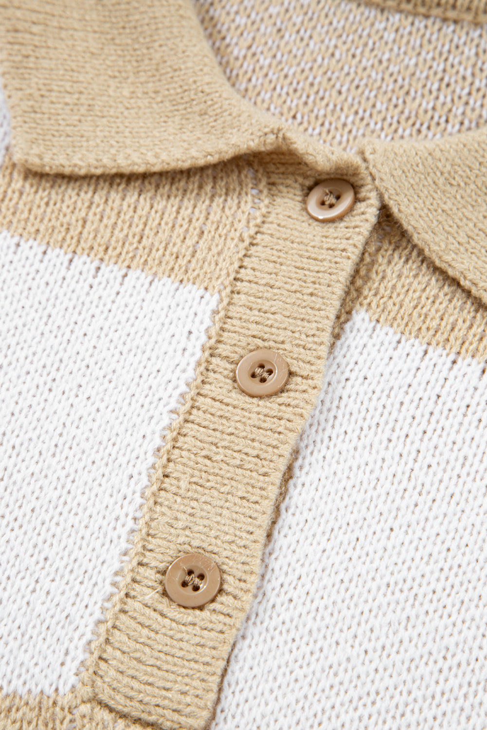 Grapefruit Orange Checkered V-Neck Collared Pullover Sweater