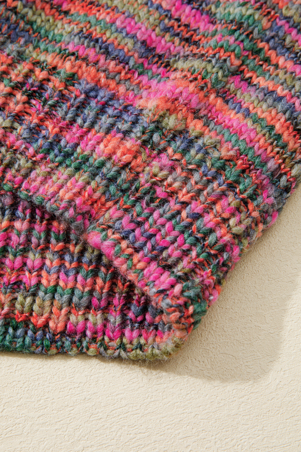 Purple Space Dye Yarn Crew Neck Sweater