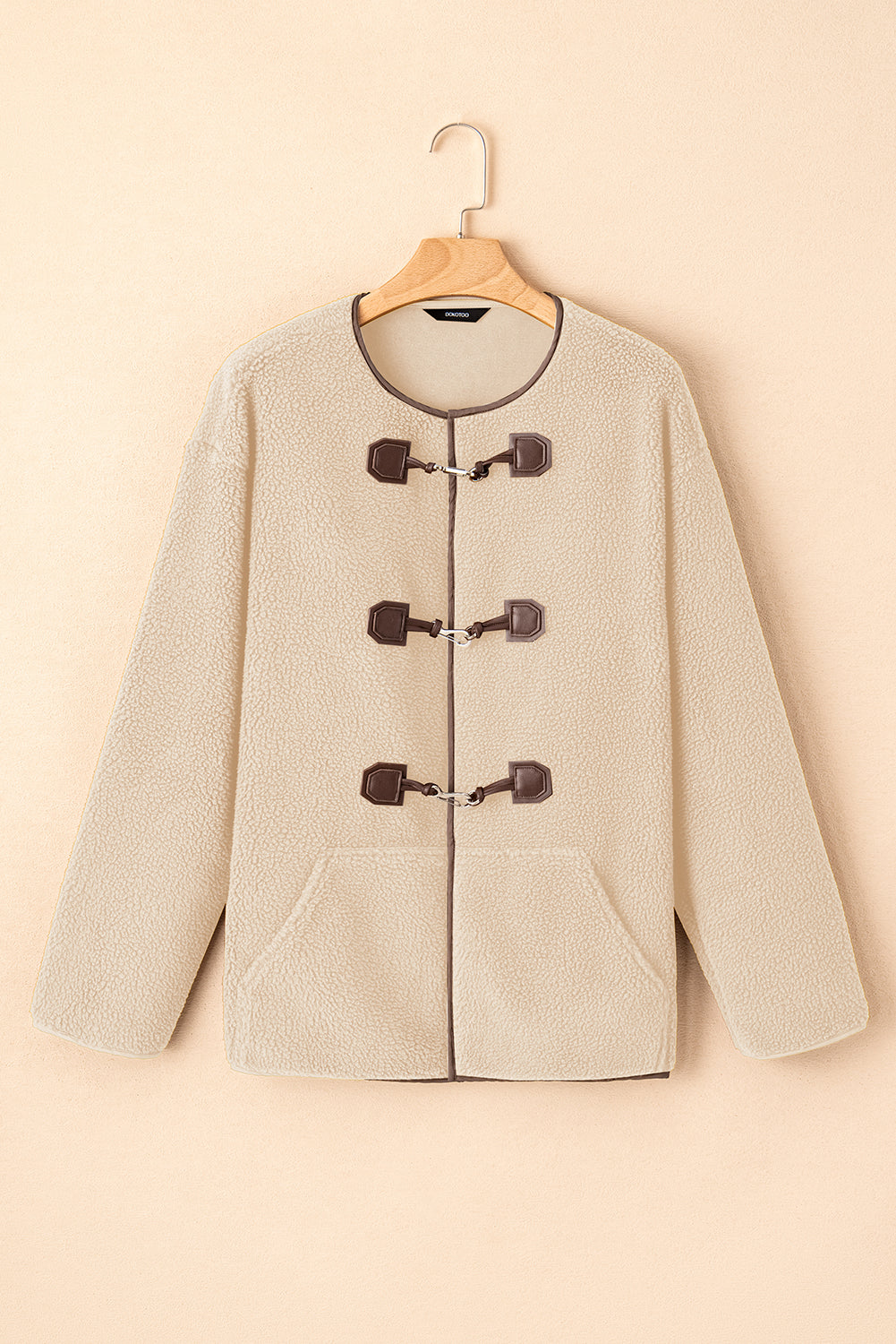 Apricot Toggle Button Teddy Coat