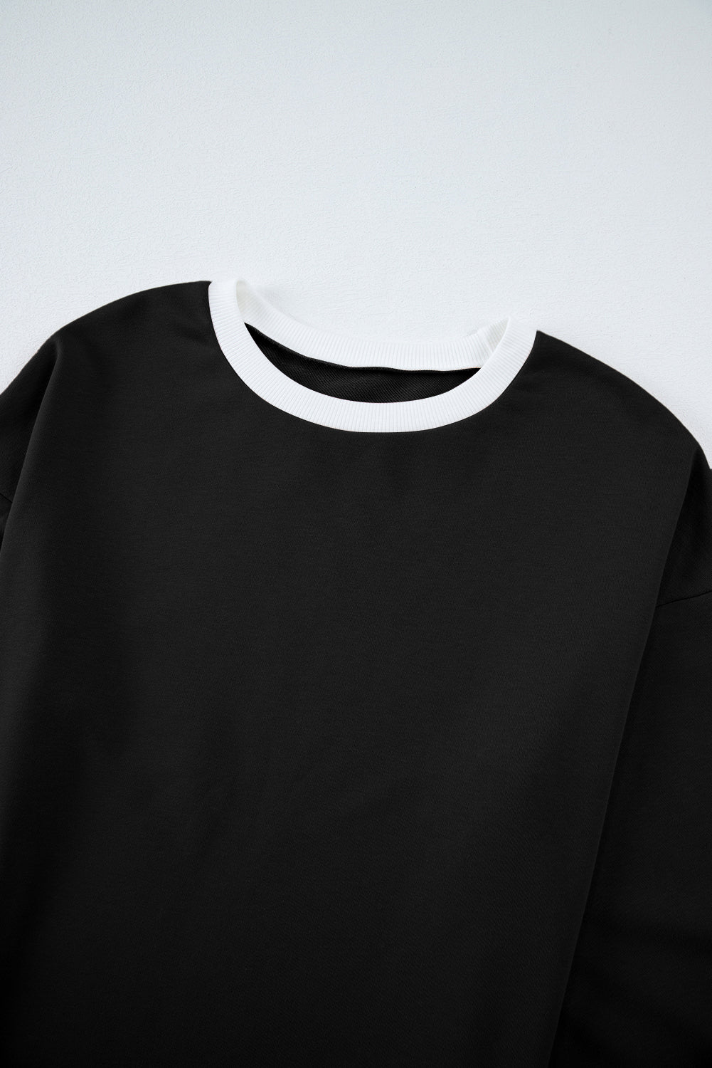 Conjunto de jersey y pantalón de manga larga con ribete en contraste gris