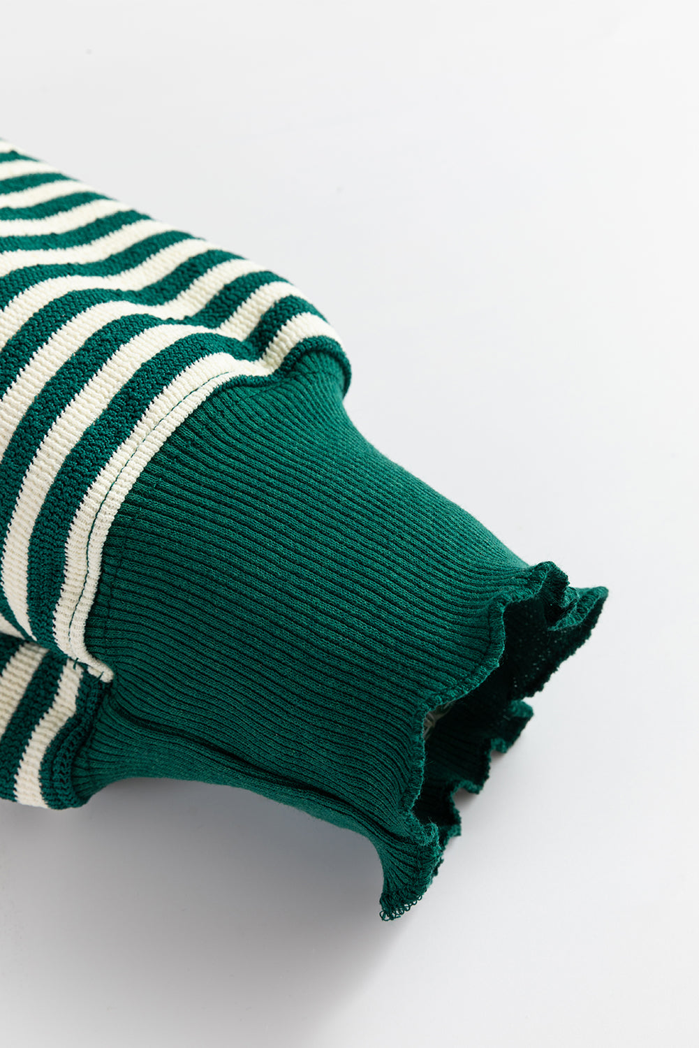 Black Stripe Drop Shoulder Long Sleeve Top