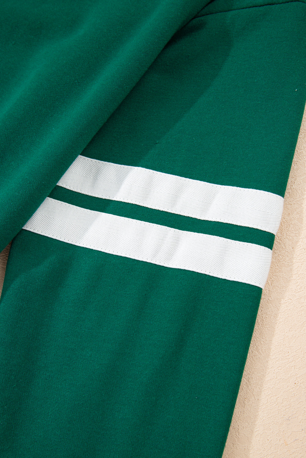 Evergreen Varsity Stripe Detail Drop Shoulder Pullover Mini Skort Set