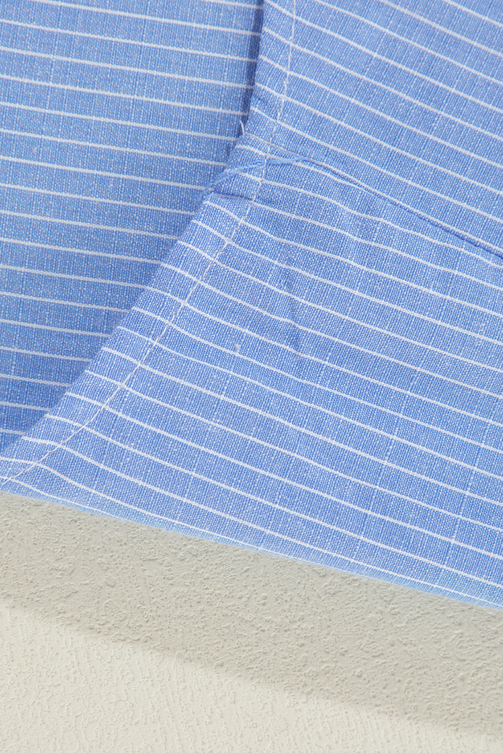 Black Stripe Roll-tab Sleeve Pocketed Tunic Shirt Shacket