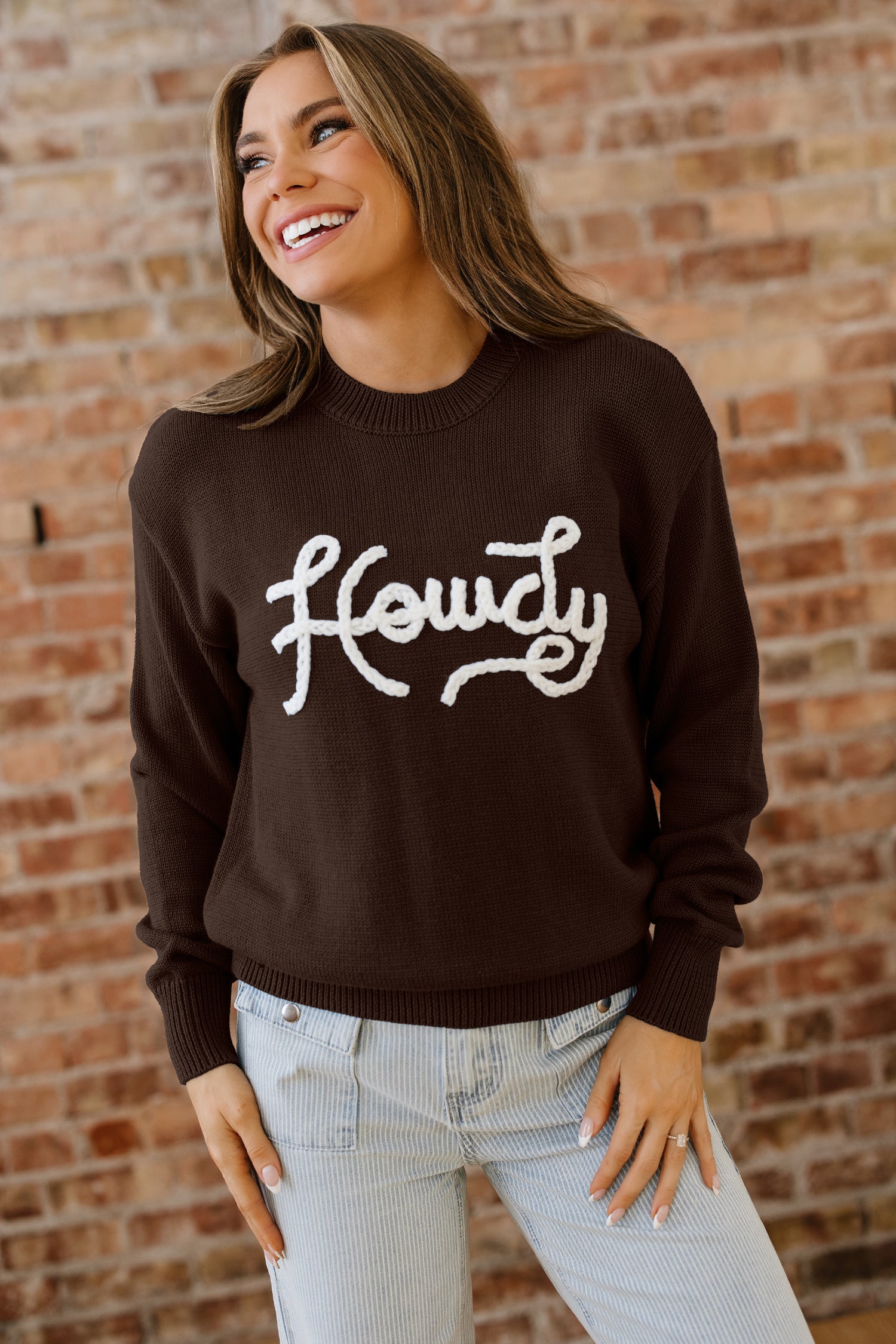 Pull western brodé Chicory Coffee Howdy