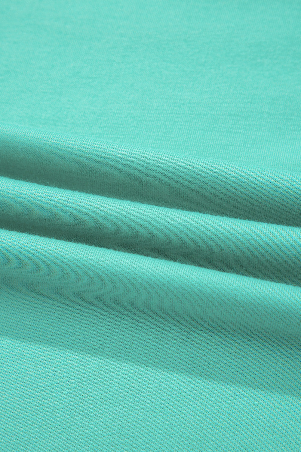 Sea Green Solid Color Plus Size Pullover and Loose Shorts Set