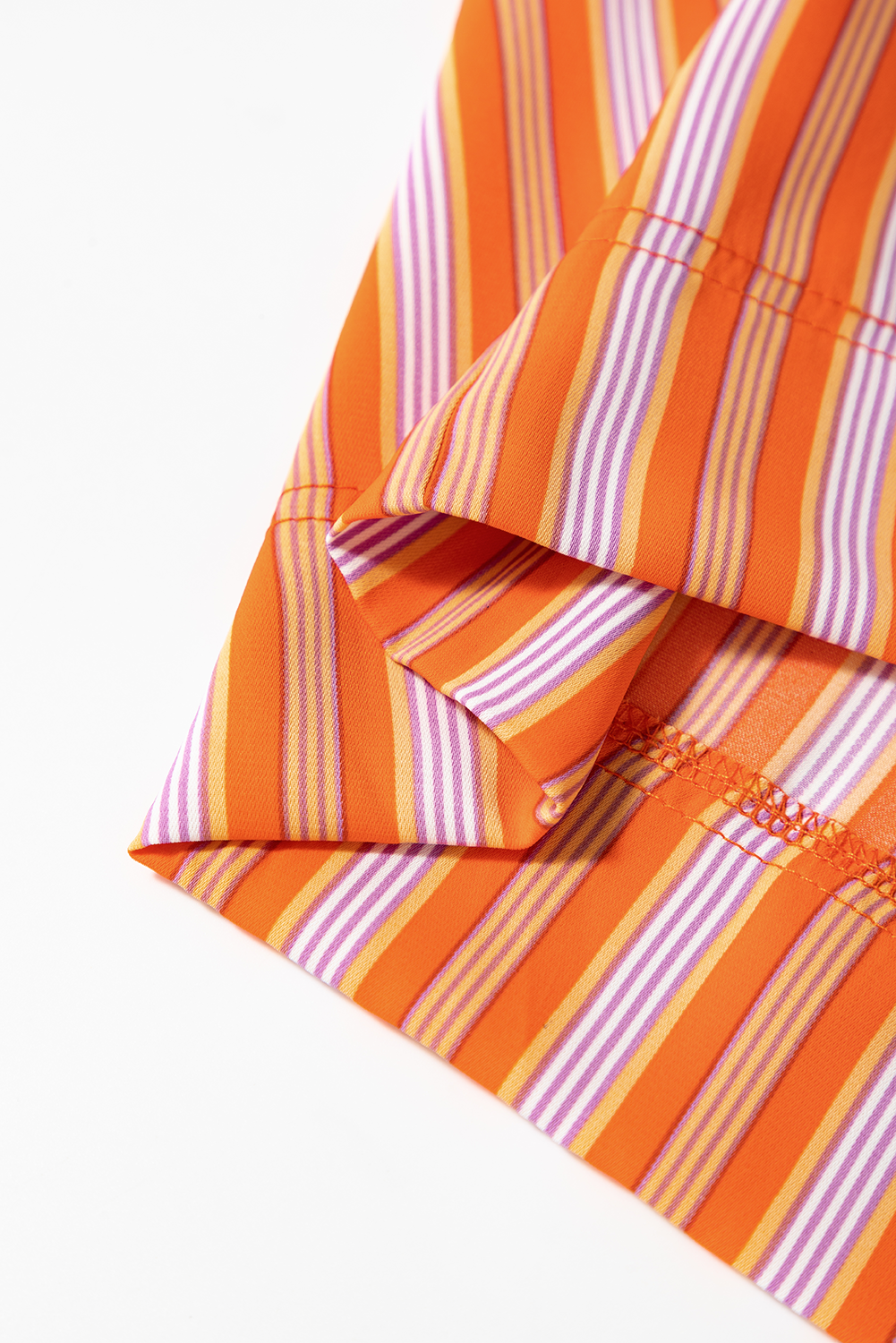 Pantalon palazzo court à rayures orange avec poches