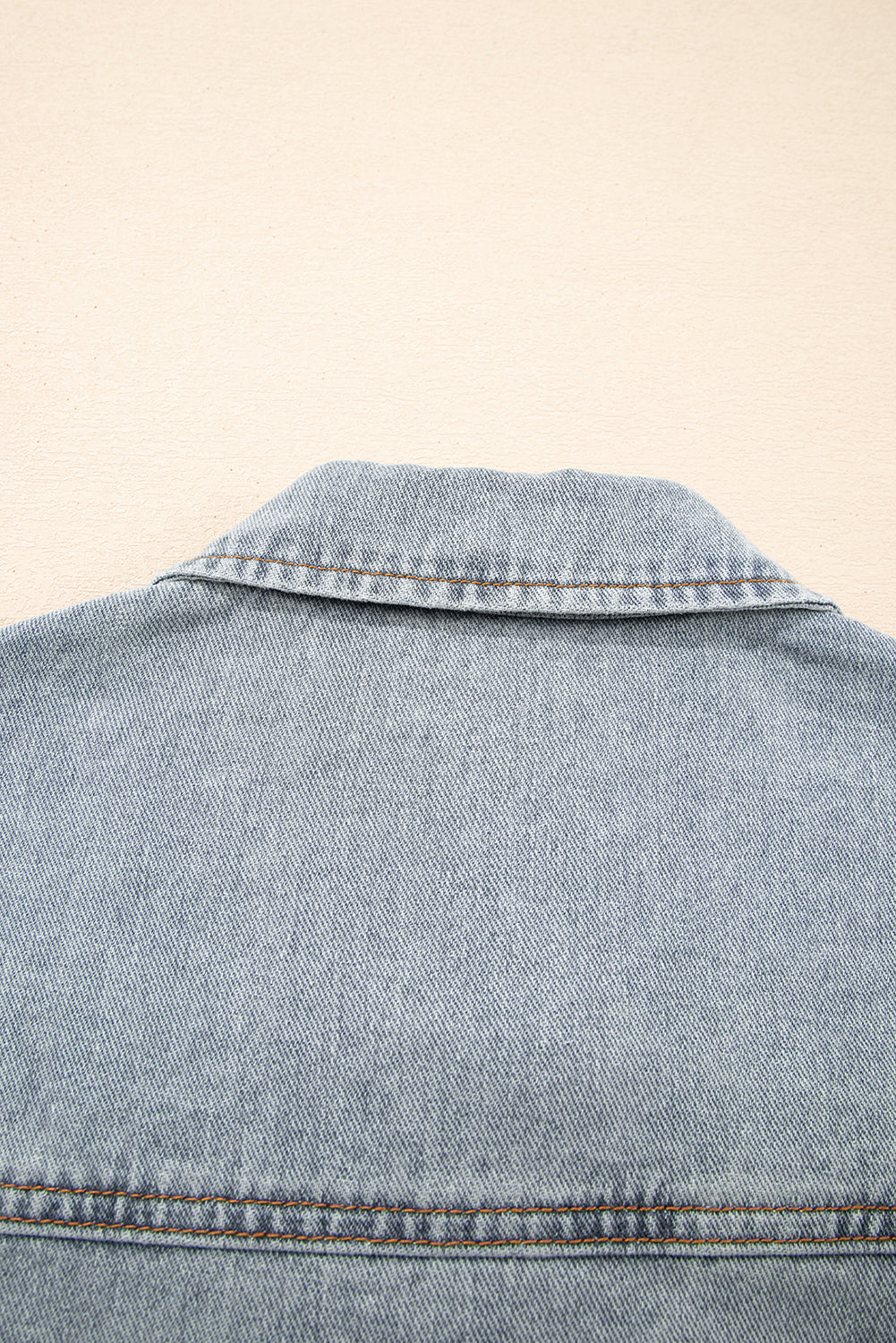 Beau Blue Street Style Zip Up Washed Denim Jacket