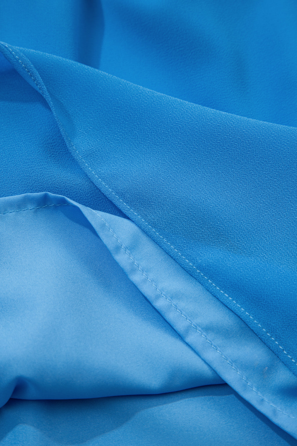 Blue Half Buttons Collared Elastic Waist Sleeveless Shirt Dress