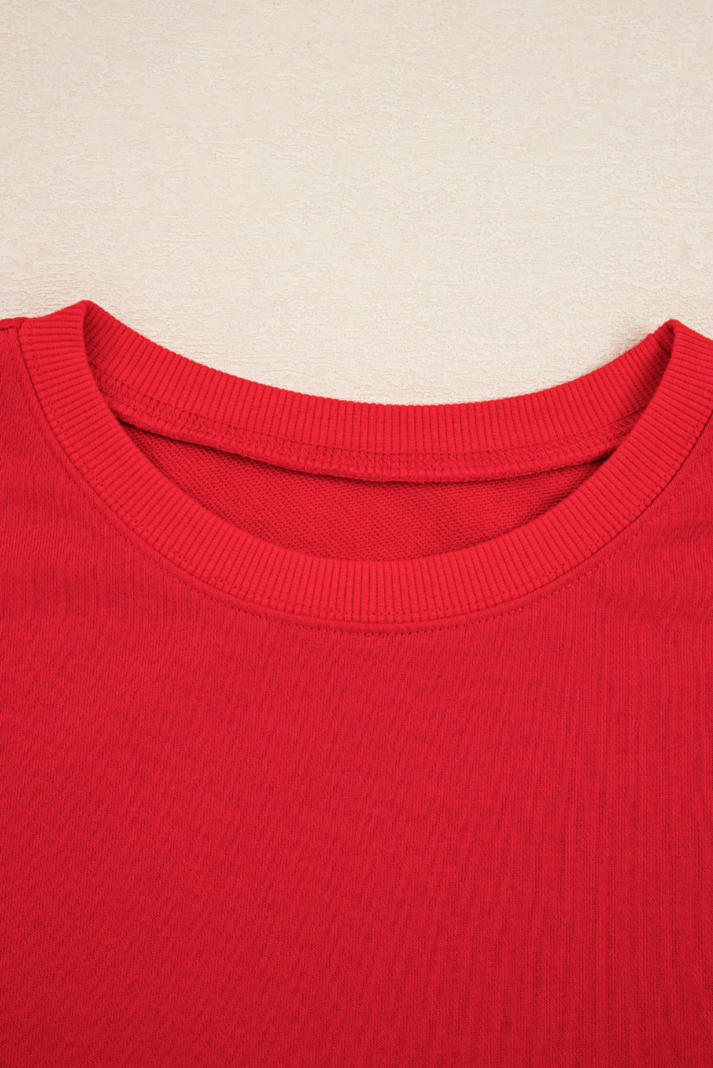 Fiery Red Varsity Stripe Detail Drop Shoulder Pullover Mini Skirt Set