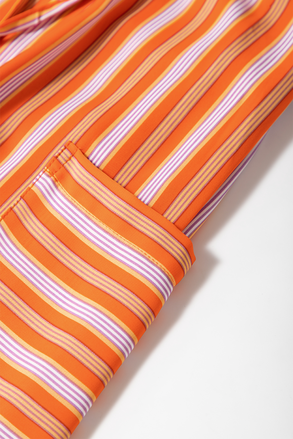 Pantalon palazzo court à rayures orange avec poches