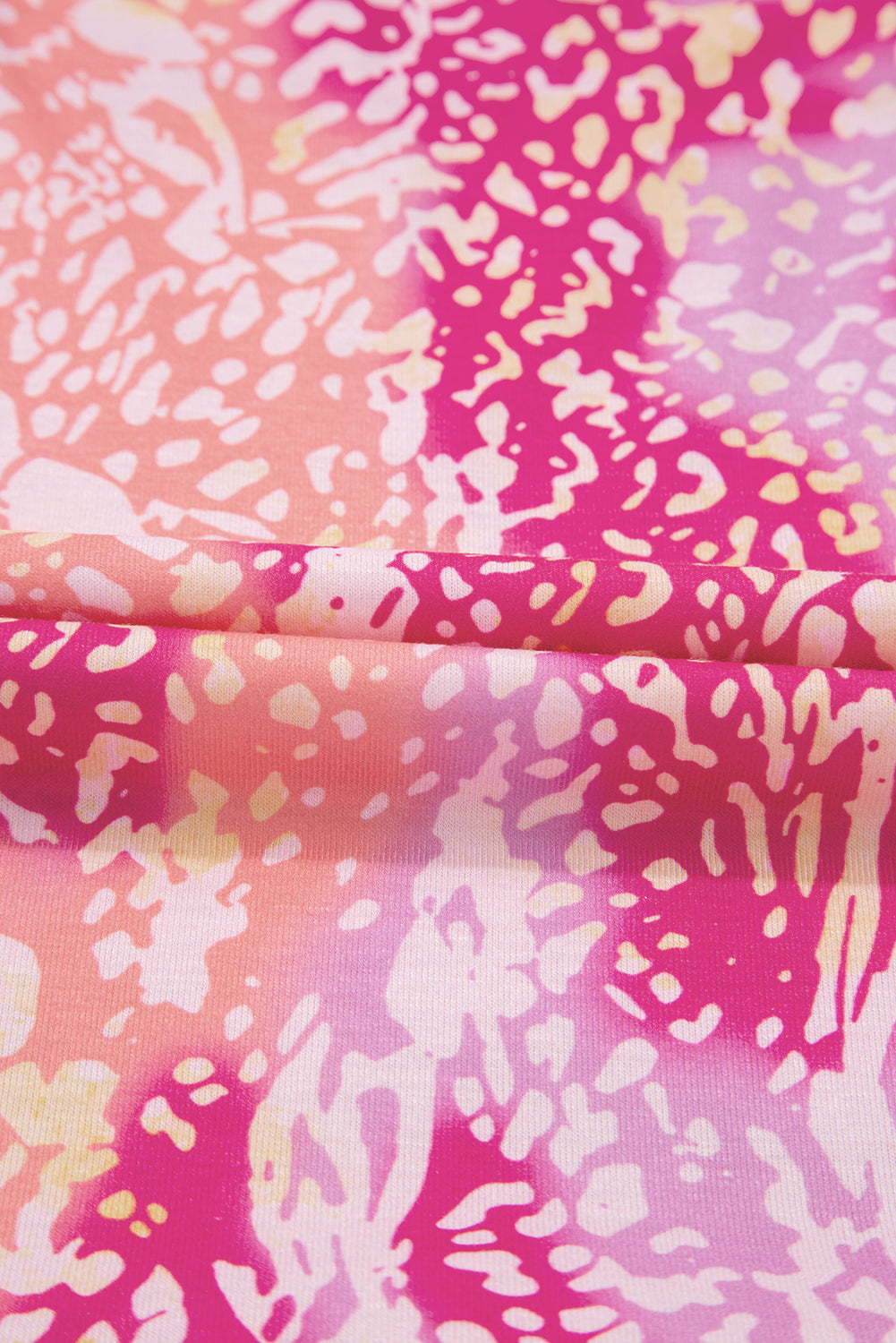 Tunique classique à imprimé léopard rose avec ourlet mouchoir