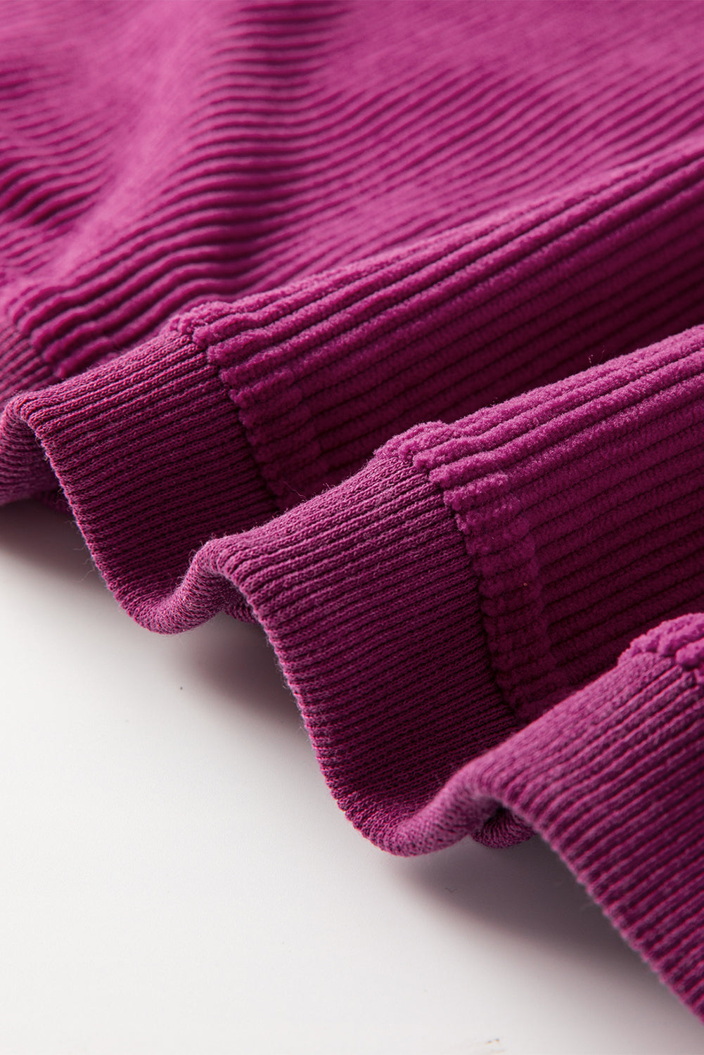 Sudadera oversize con canalé arrugado y mangas caídas, color rosa claro