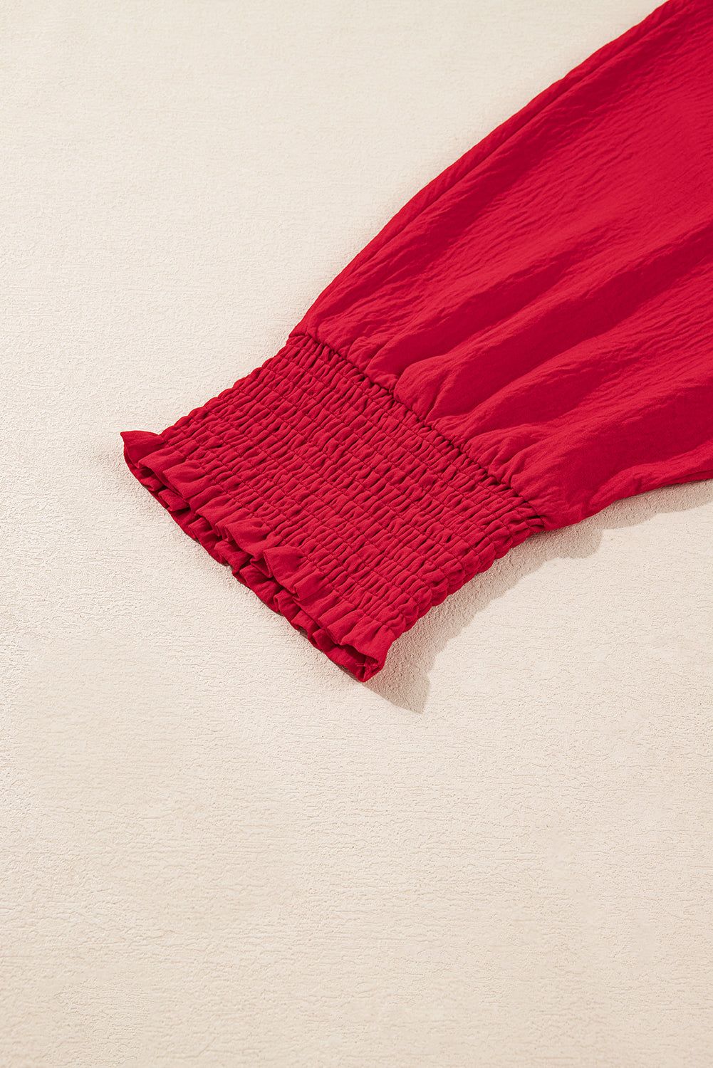 Blouse tunique oversize rouge flamboyant à poignets froncés et col dolman, grande taille