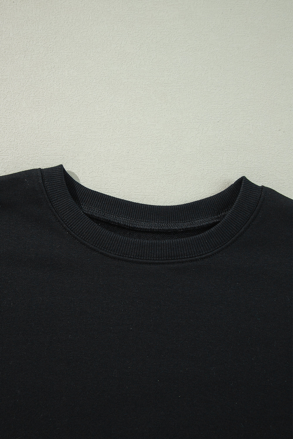 Sweat-shirt rouge course uni à col rond et épaules tombantes, grande taille