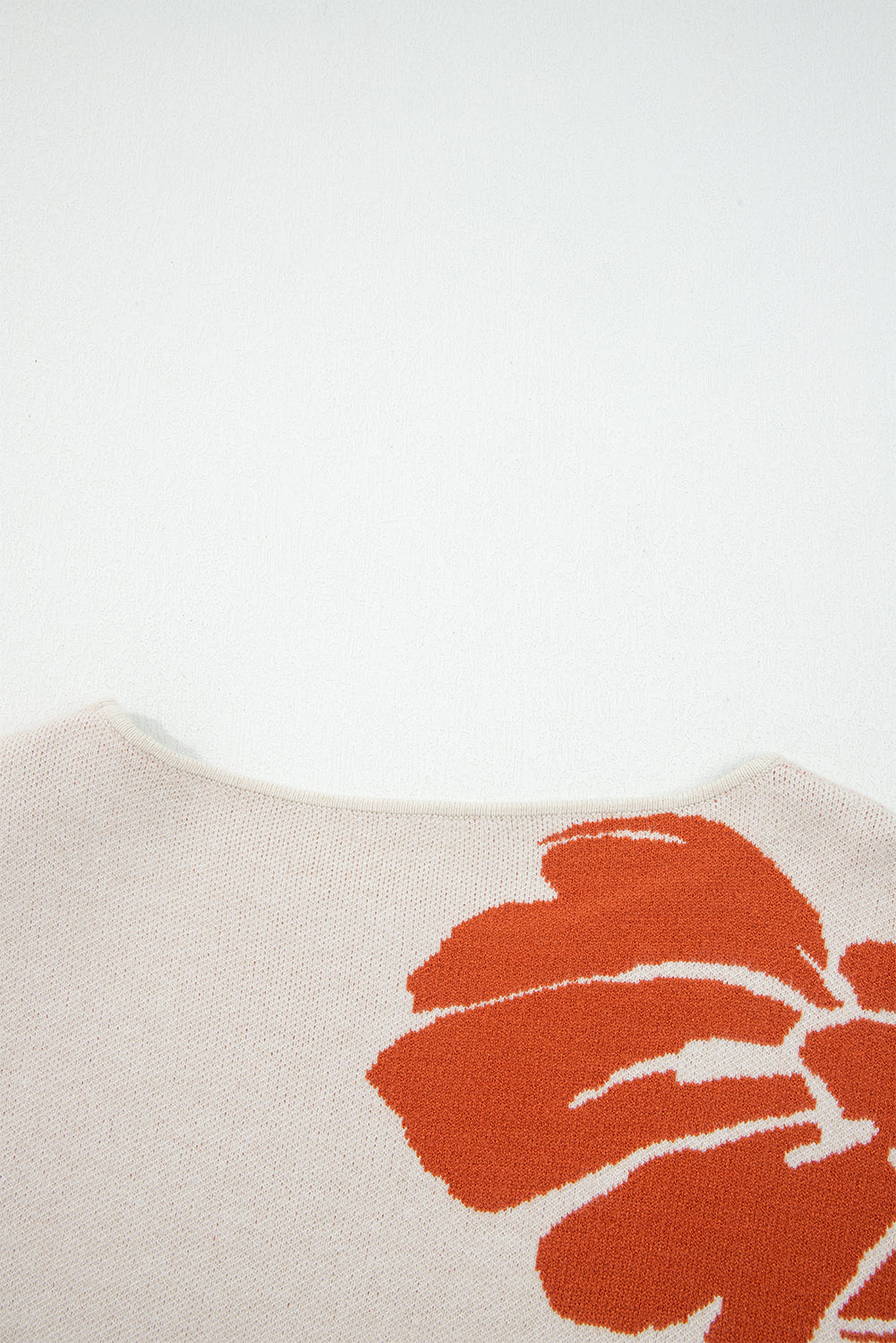 Suéter holgado de manga caída con estampado de flores verdes