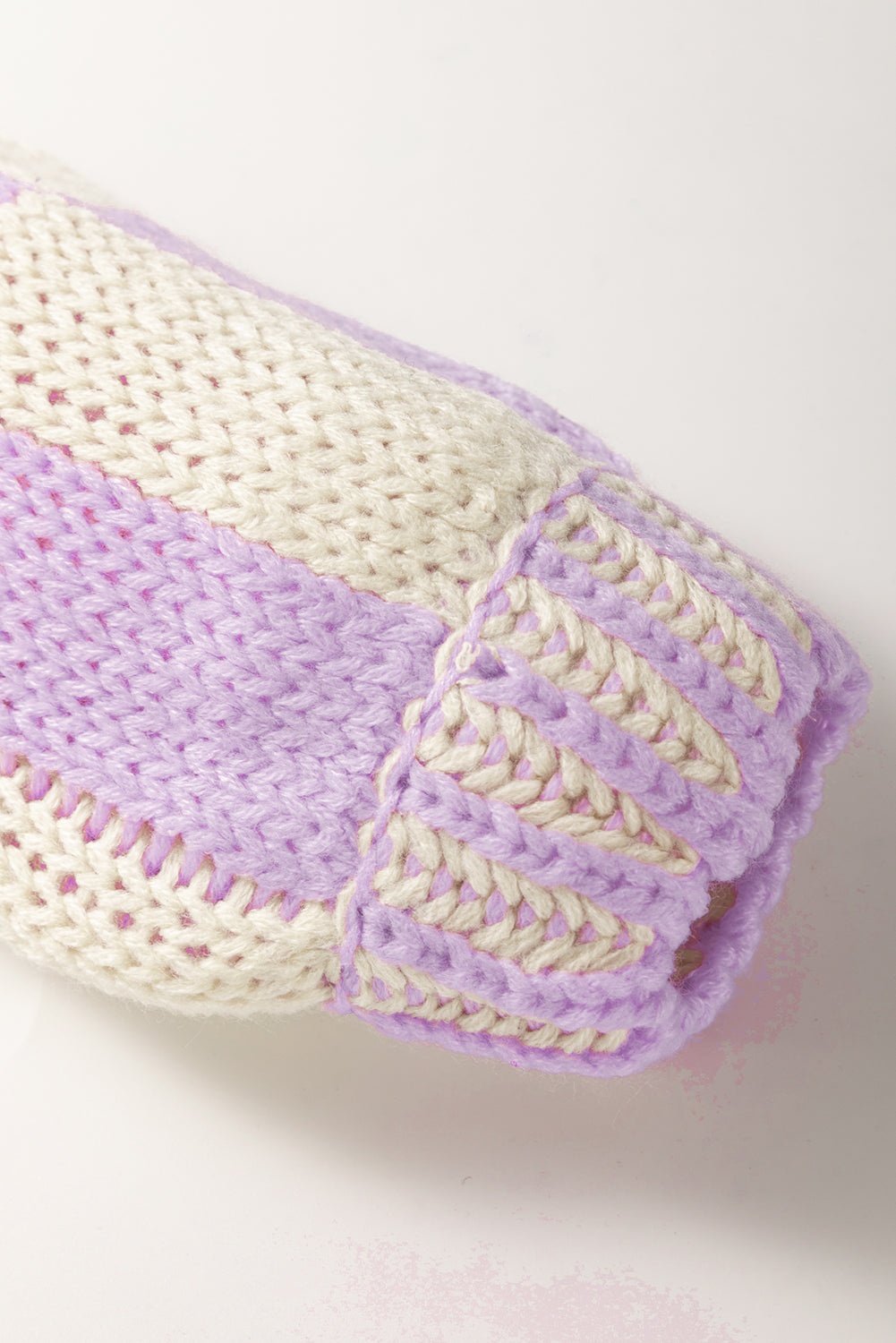 Multicolor Plaid Open Front Knitted Cardigan