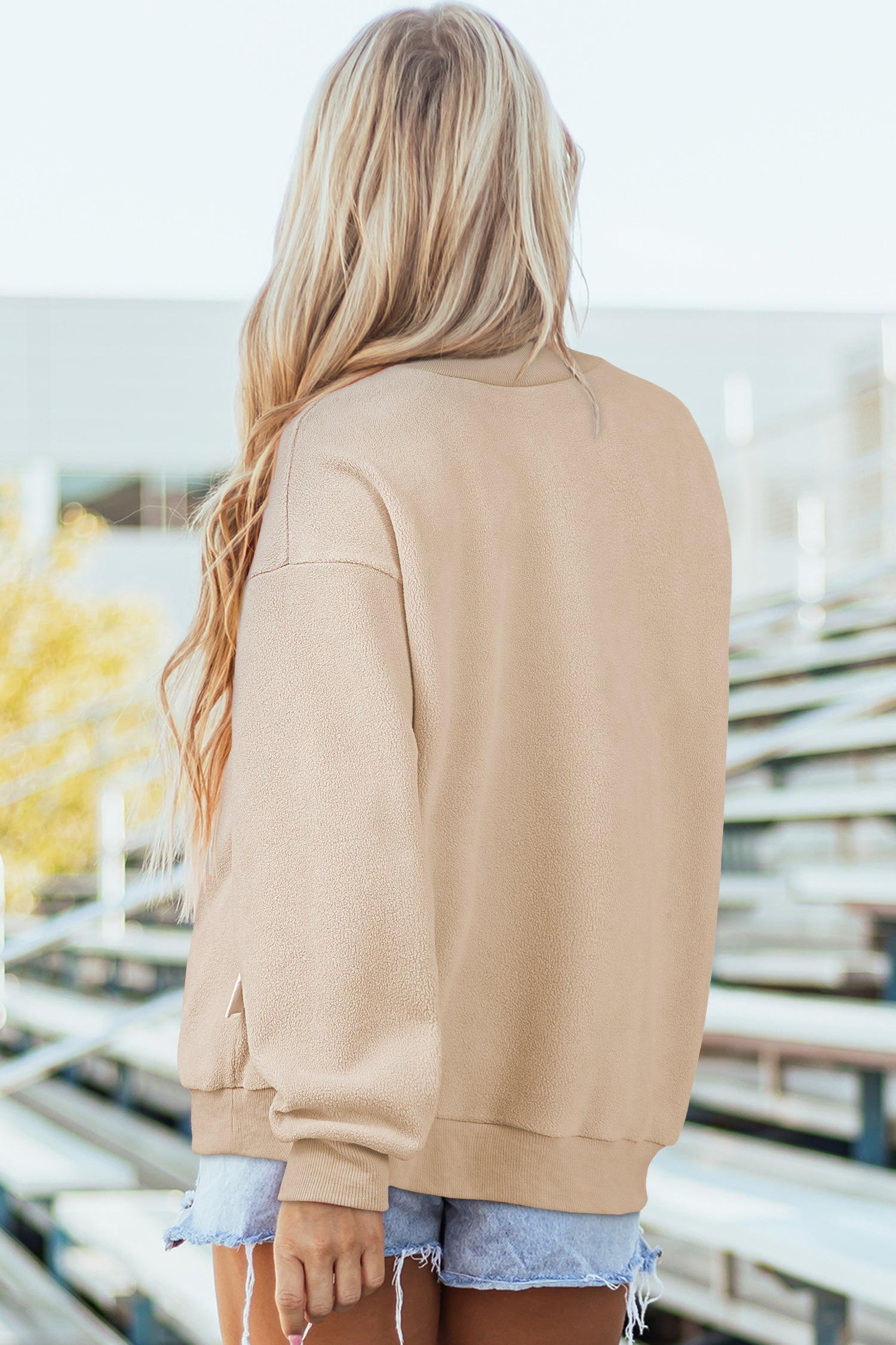 Racing Red Oversize Drop Shoulder Reversible Mock Neck Sweatshirt