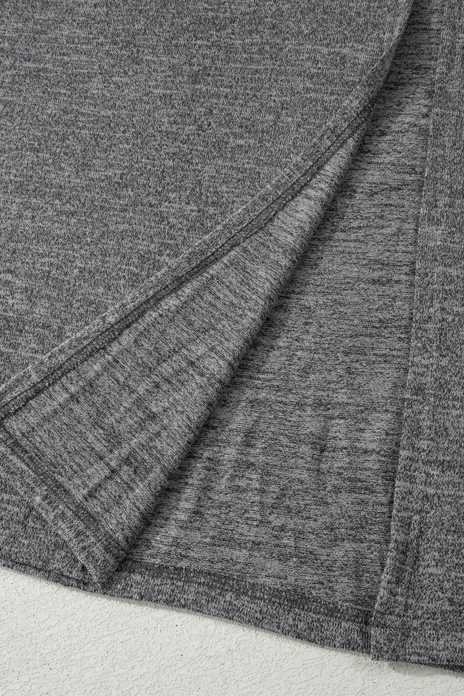 Ensemble lounge 3 pièces gris foncé : T-shirt col V, pantalon à nœud ruban, veste longue ouverte