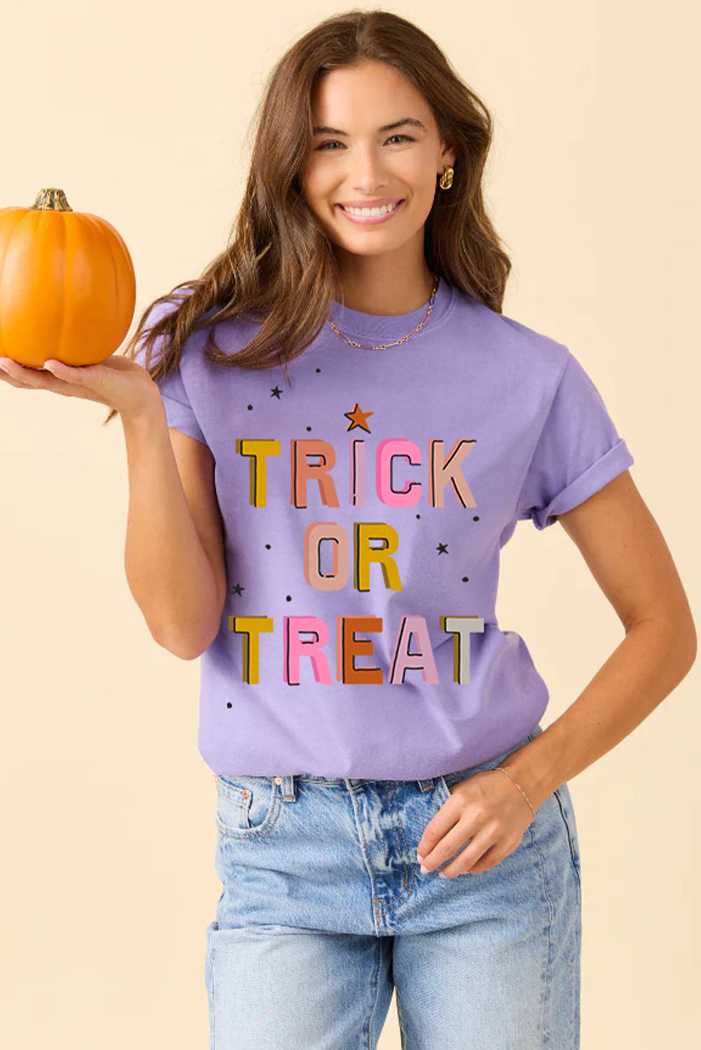 Wisteria TRICK OR TREAT Halloween Fashion Graphic T Shirt