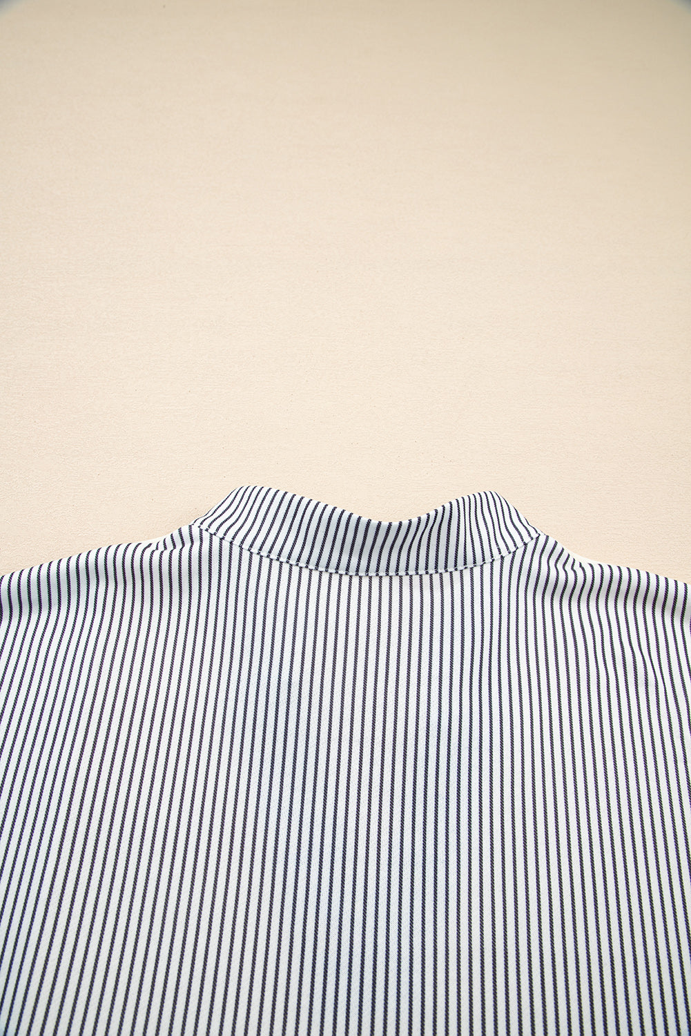 Sweat-shirt beige à rayures florales et patchwork, coupe carrée, manches tombantes