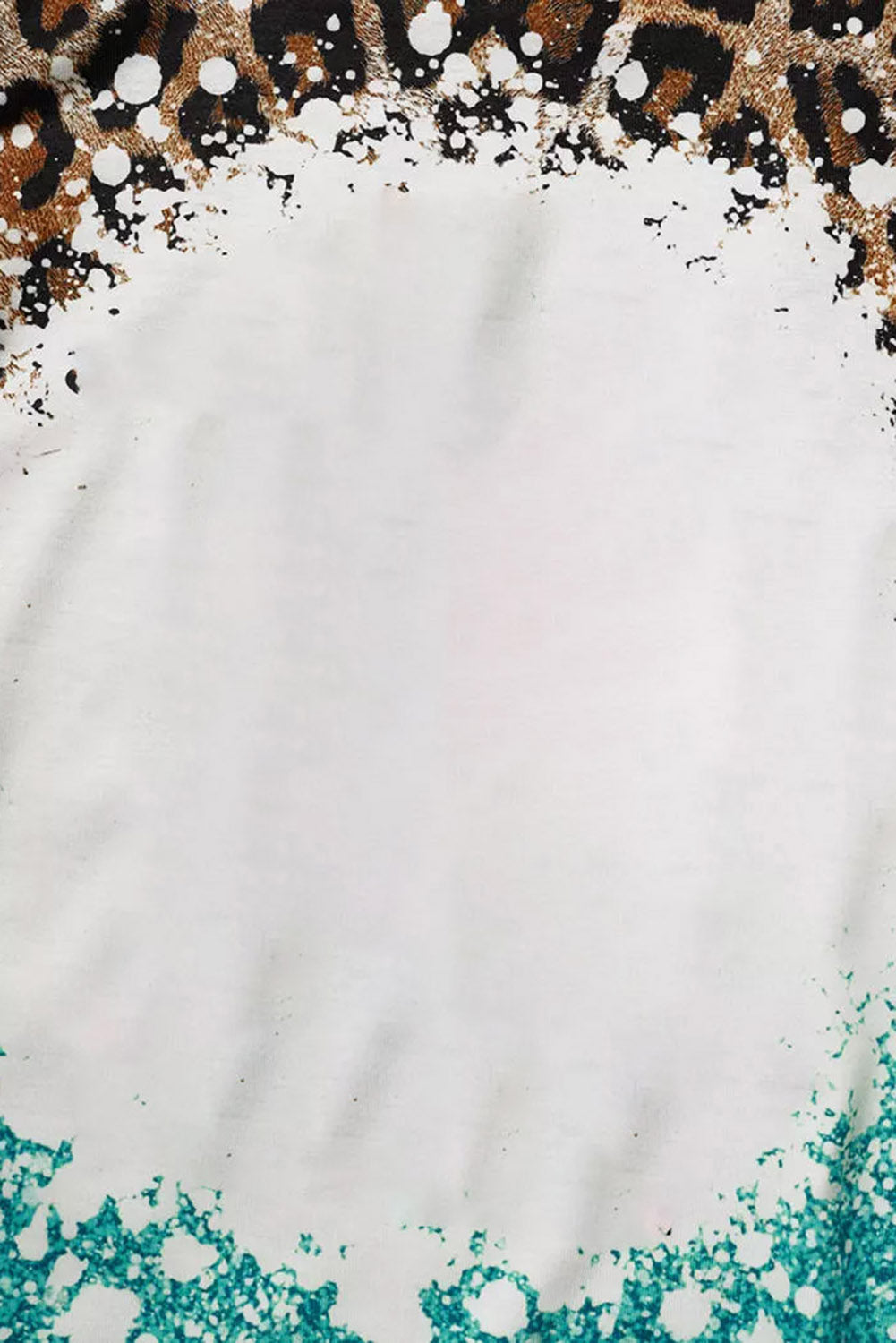 Light Blue Bleached Leopard Tie-dye Print Tank Top