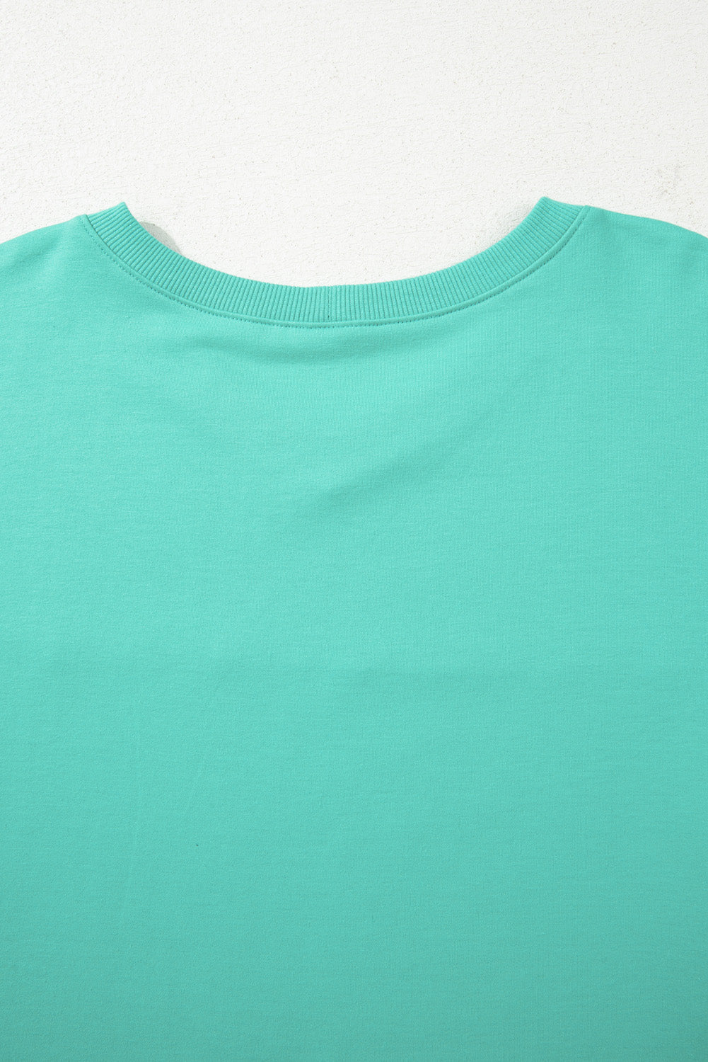 Sea Green Solid Color Plus Size Pullover and Loose Shorts Set