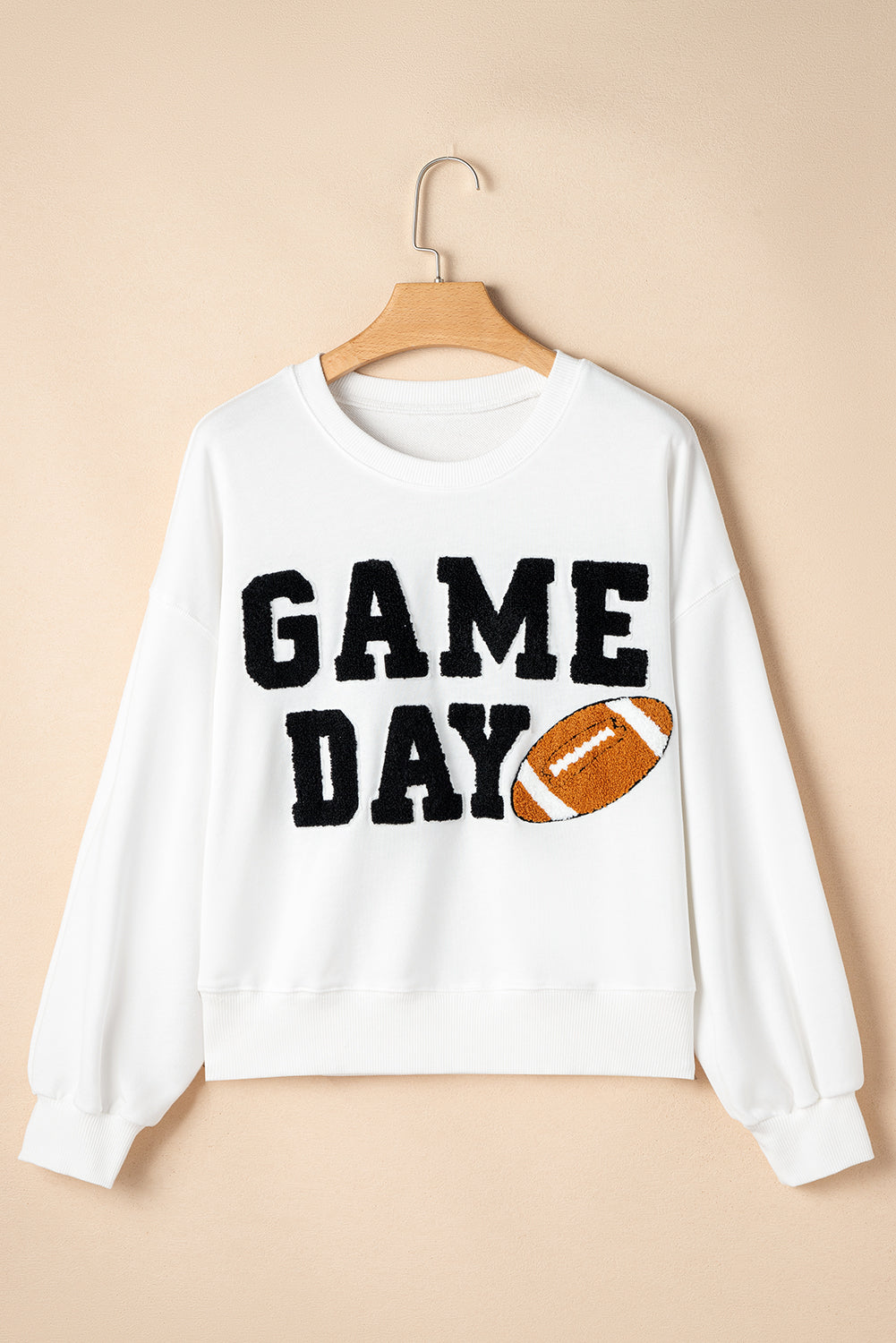 White GAME DAY Varsity Pullover Sweatshirt