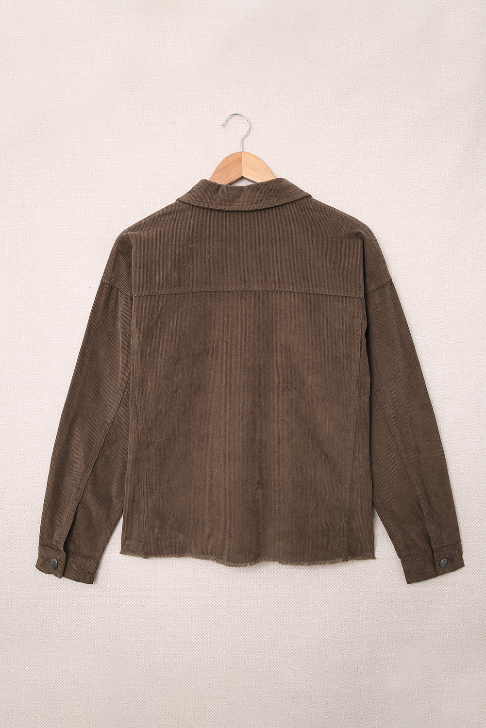 Brown-2 Corduroy Pocket Buttoned Jacket