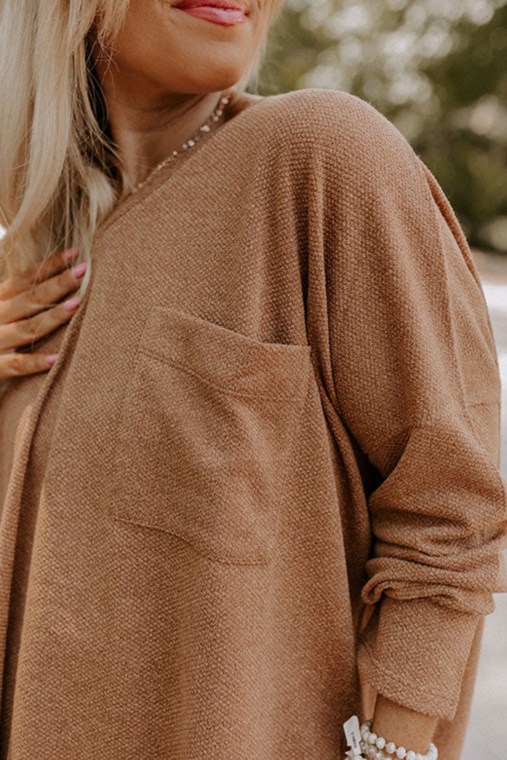 Parchment Plus Size Drop Shoulder Knit Tunic Top