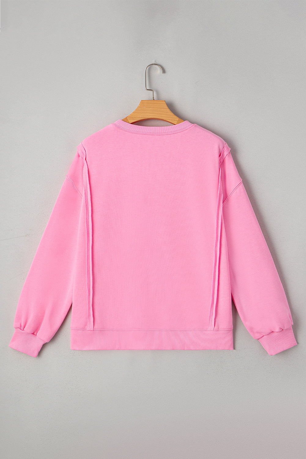Bonbon Lace Bow Embroidered Exposed Seam Sweatshirt