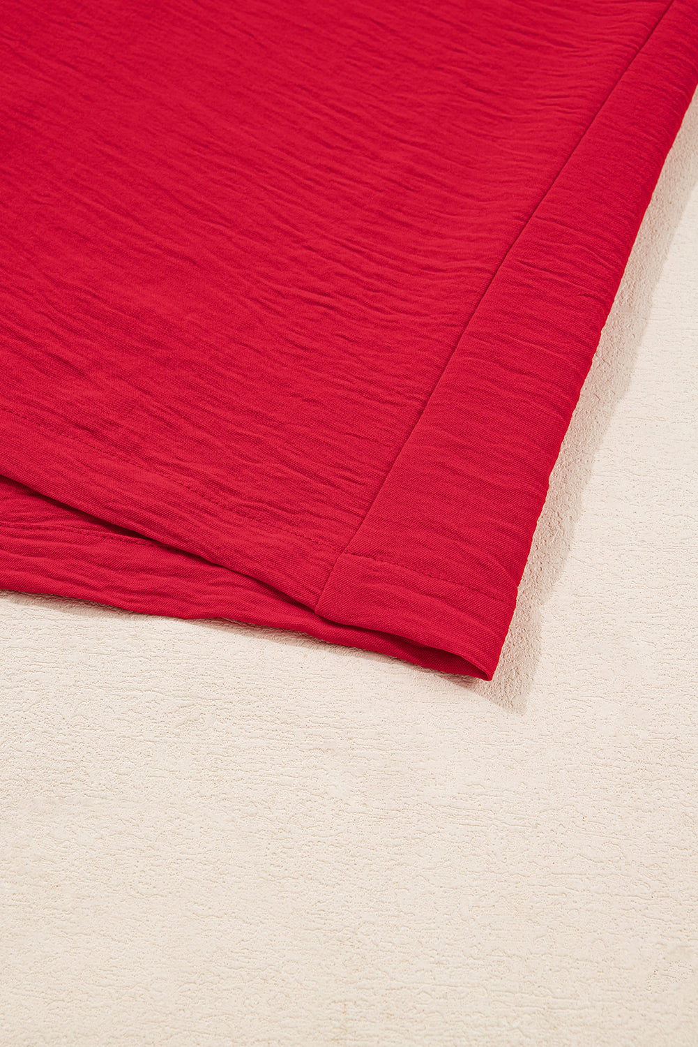 Blouse tunique oversize rouge flamboyant à poignets froncés et col dolman, grande taille