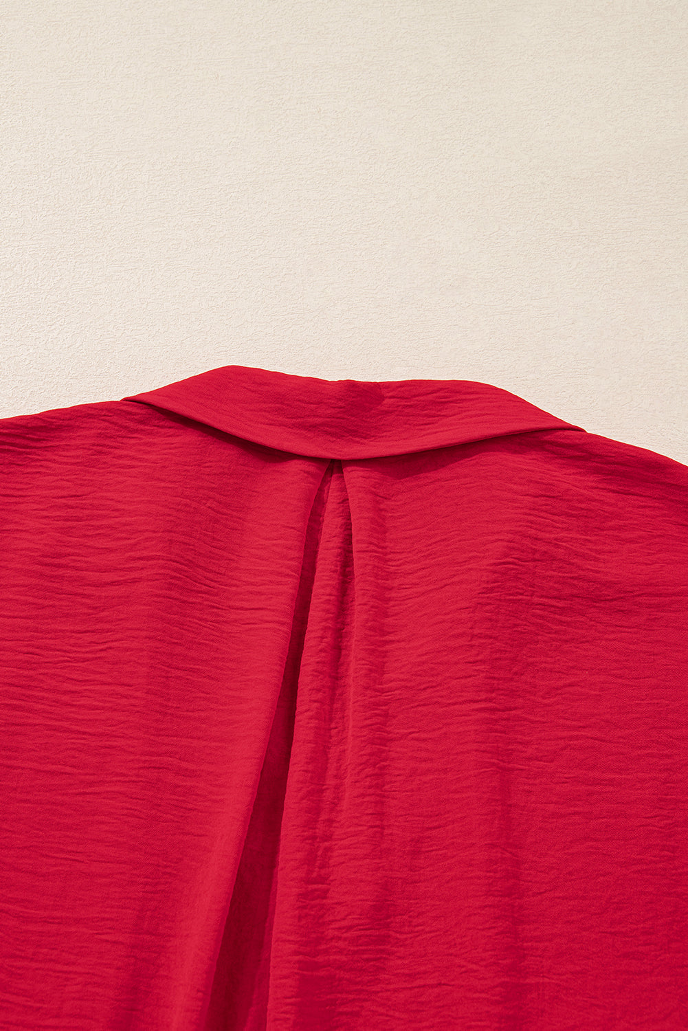 Blouse tunique oversize rouge flamboyant à poignets froncés et col dolman, grande taille