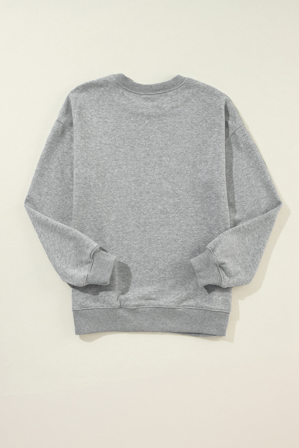 Gray Merry Christmas Festive Letter  Heat Transfer Printing Drop Shoulder Sweatshirt
