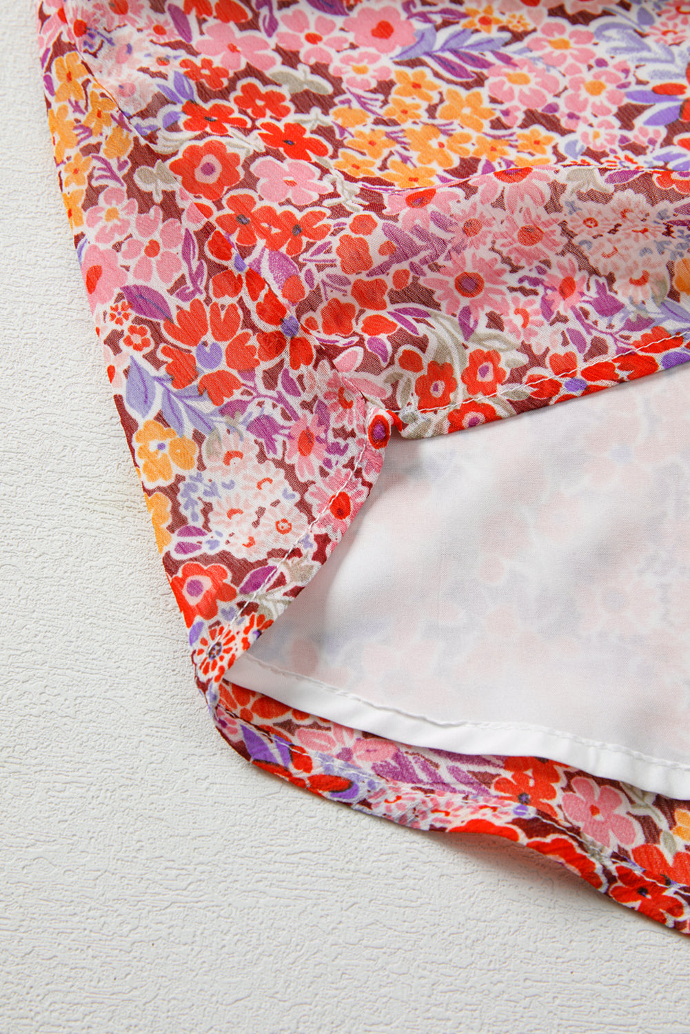 Golden Apricot Boho Floral Print V Neck Long Sleeve Blouse